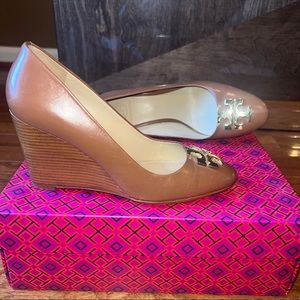Tory Burch Leather Camel Wedge